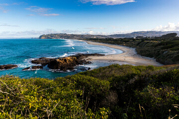 The beach and sea near Saint Clair, Dunedin, Otago, New Zealand