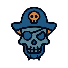 Pirate Skull Captain Icon