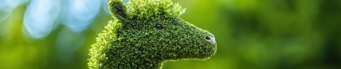 Obraz premium Imagine an eco-farm with topiary animals representing local wildlife.
