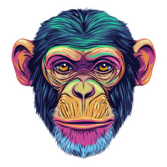 Monkey Head Vector Illustration | Playful Primate Artwork for Logos & Digital Designs  
