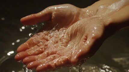 Fototapeta premium Golden Hour Water Hands