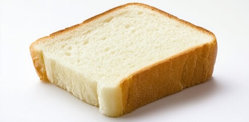 A Slice of Simplicity: A perfectly toasted slice of white bread, capturing the essence of a classic culinary staple. It's soft, inviting and ready to be enjoyed.