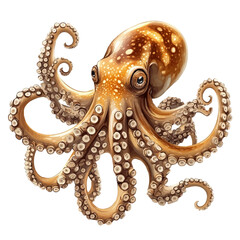 Fototapeta premium Octopus Head Vector Illustration | Unique Marine Artwork for Logos & Digital Designs 