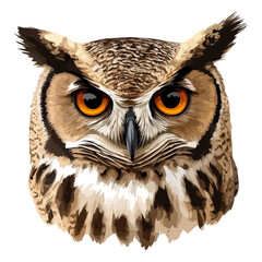 Owl Head Vector Illustration | High-Quality Digital Artwork for Logos, Stickers & Prints  
