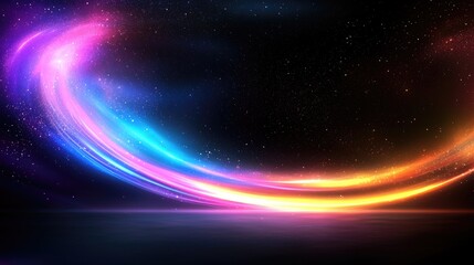 Obraz premium Colorful light trails swirl, cosmic background, design element