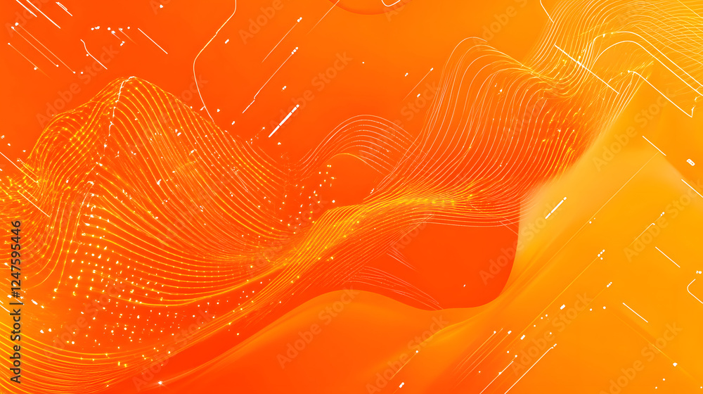 Poster vibrant abstract waves of light creating a dynamic and energetic composition