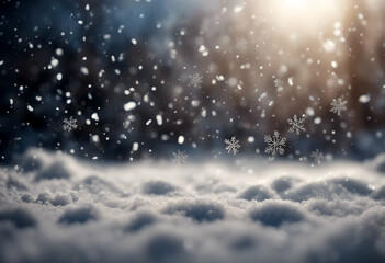 Naklejka premium showcasing falling snowflakes striking holiday illustration shower glistening snow 3d overlay snowflake background christmas winter white blue abstract silver light bokeh pattern bright glistering