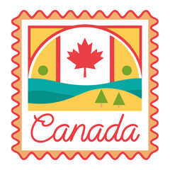 Souvenir Postage Stamp Vector Illustration