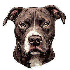 Strong Pitbull Head Vector Illustration – Bold and Powerful Dog Artwork
