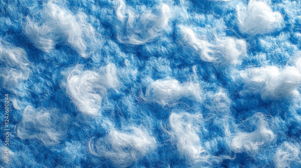 Poster a captivating texture featuring soft blue with fluffy white accents creates a serene atmosphere. ide