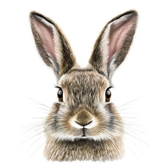 Fototapeta premium Whimsical Rabbit Head Vector Illustration – Cute Animal Artwork 