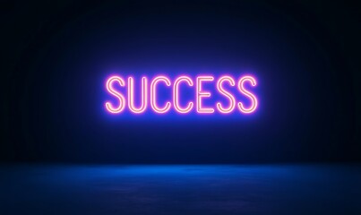 Neon sign displaying the word "SUCCESS" against a dark background.