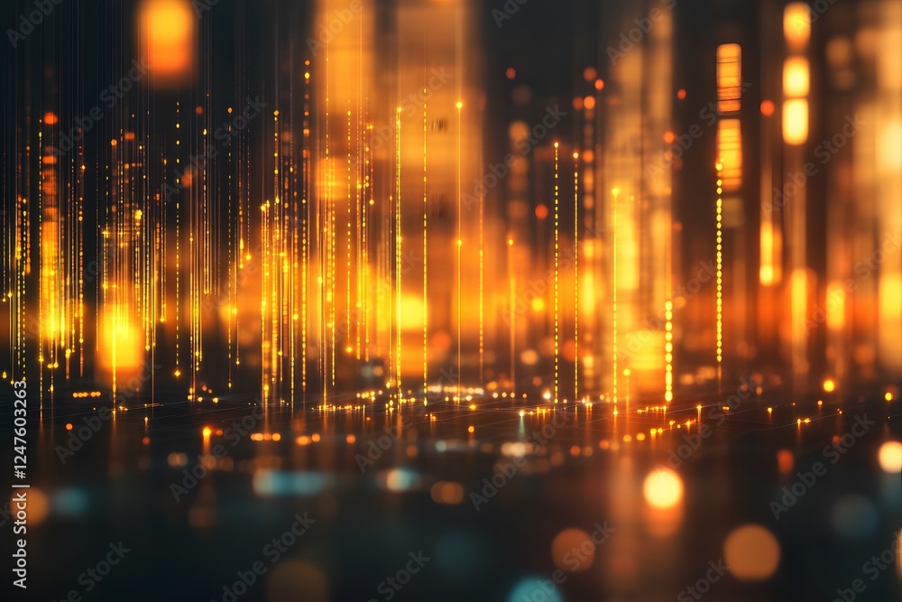 Poster abstract light patterns representing modern technology and digital innovation in a futuristic citysc