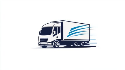 Modern transportation logo design with customizable text space for logistics and freight services