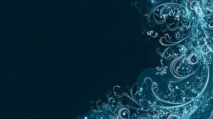 Abstract Teal Floral Design Background Image