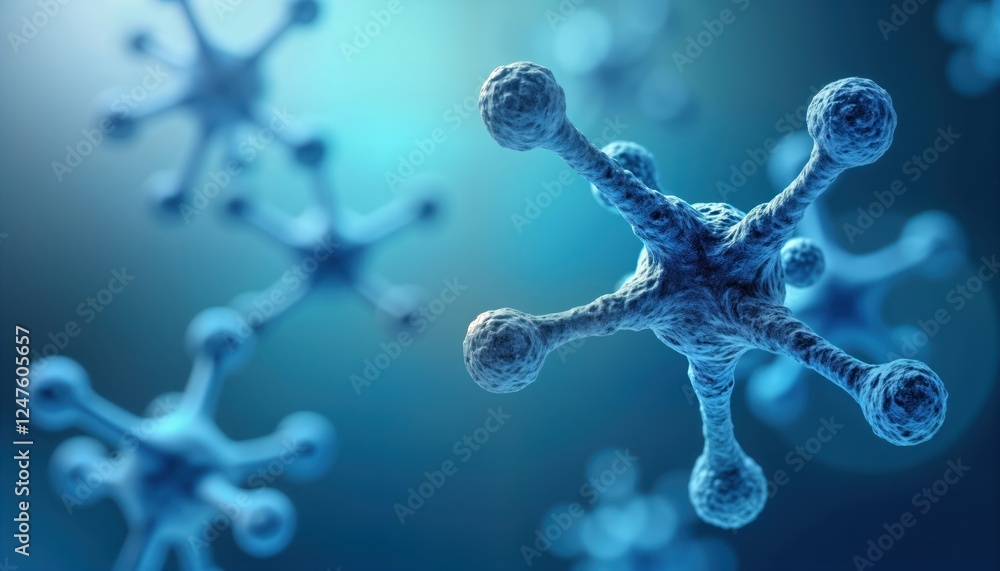 Poster abstract closeup view of complex molecular structure. complex structure shows connections, patterns.