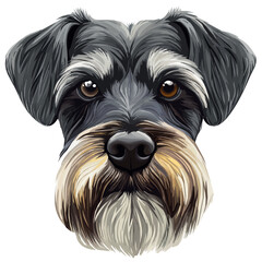 Schnauzer Head – A Charming and Elegant Vector Illustration of a Schnauzer’s Head
