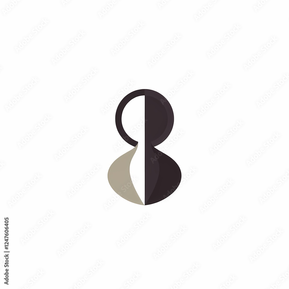 Poster abstract figure eight: a stylized figure eight symbol, formed by overlapping dark and light-grey cir