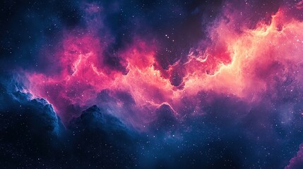 Naklejka premium Celestial nebula formation outer space digital art cosmic environment wide-angle view galactic concepts
