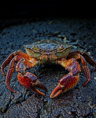 red crab on the beach