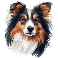 Shetland Sheepdog Head – A Detailed and Beautiful Vector Illustration of a Shetland Sheepdog’s Head
