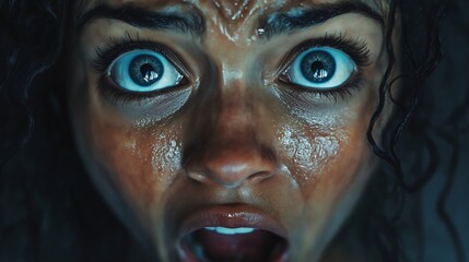 A face filled with fear and terror