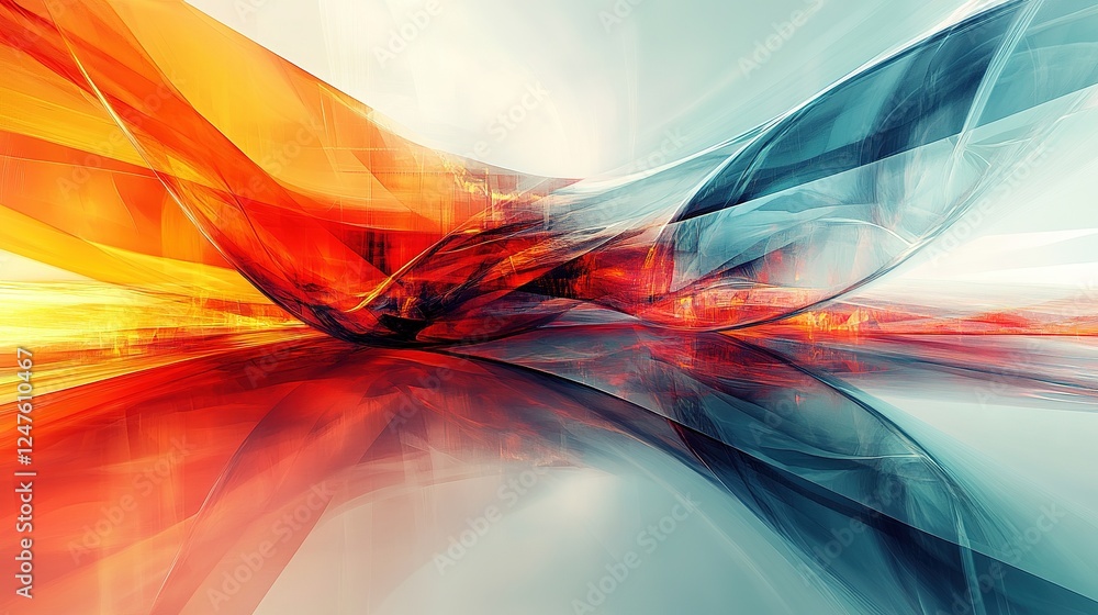 Aufkleber dynamic abstract art displaying flowing colors digital medium visual composition contemporary style