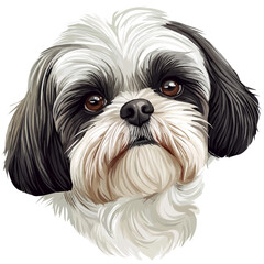Shih Tzu Head – A Cute and Charming Vector Illustration of a Shih Tzu’s Head
