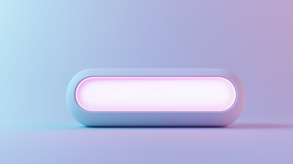Fototapeta premium Futuristic 3D search bar with a sleek, glowing neon light and a soft pastel gradient, representing modern UI aesthetics and digital minimalism.
