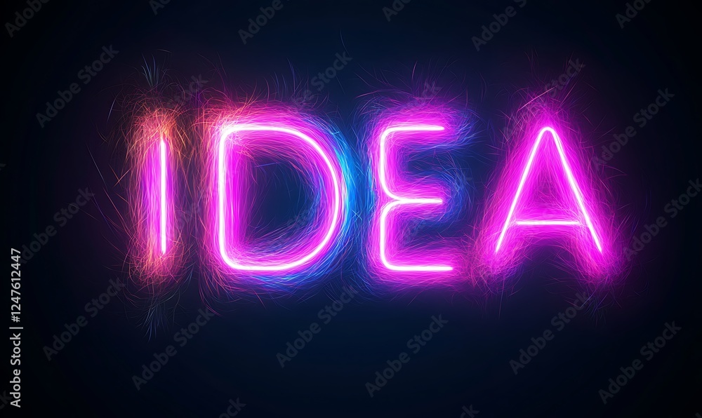 Poster neon text spelling 