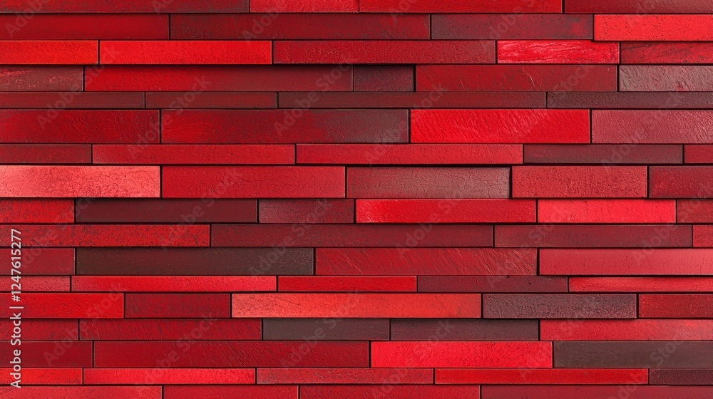 Poster the stunning red brick pattern showcases a harmonious arrangement of varying sizes and shades. ideal