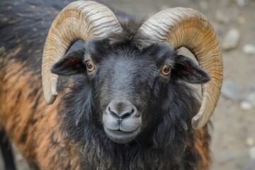 Obraz premium Asian race sheep. Close up of cute sheep.