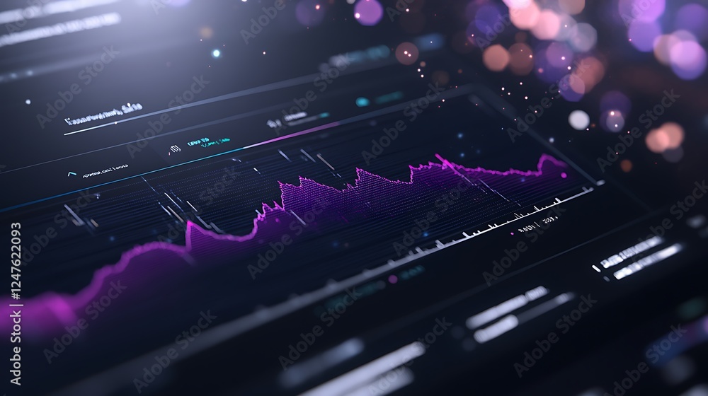 Poster futuristic investment dashboard image featuring glowing elements, ideal for finance and technology t