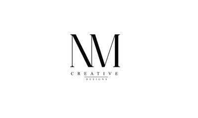 Alphabet letters Initials Monogram logo NM MN N M