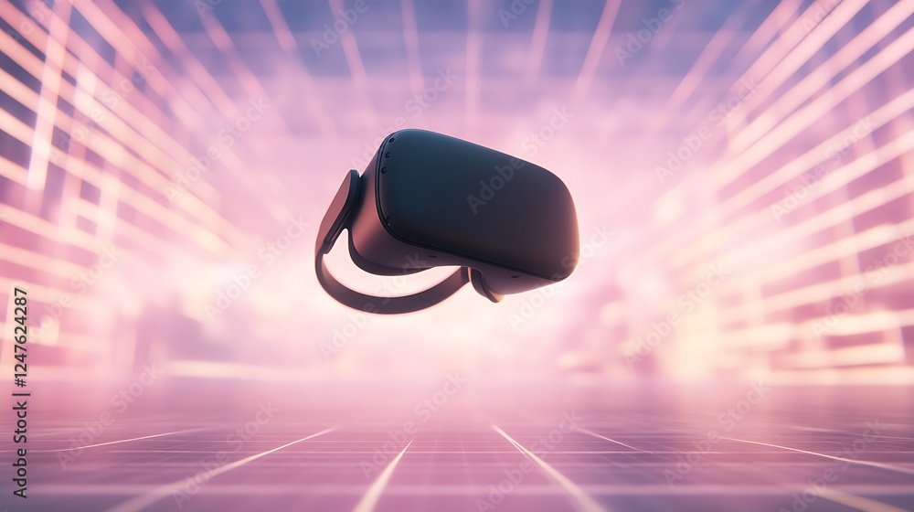 Aufkleber a futuristic vr gaming setup featuring a sleek glowing design, perfect for tech enthusiasts and game