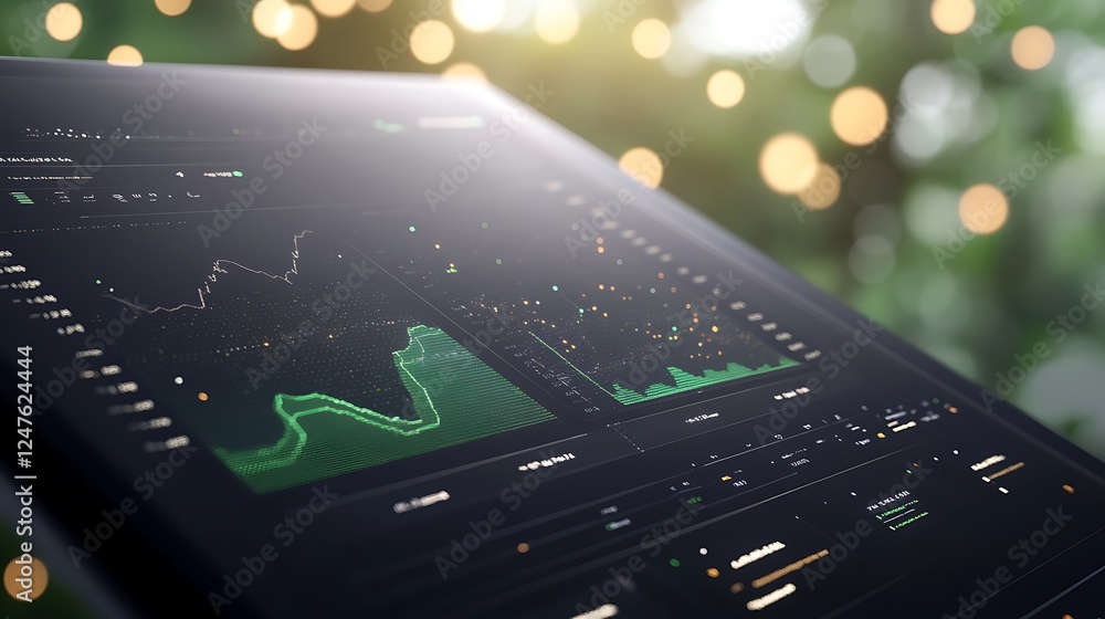 Aufkleber a futuristic ai-powered robo-advisor interface design concept for financial technology.