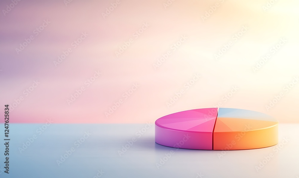 Leinwandbilder a vibrant 3d pie chart visualizing digital ad spending, suitable for marketing and analytics use.