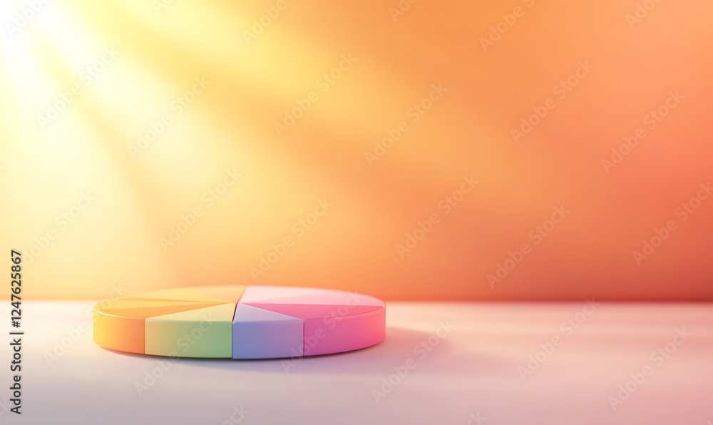 Aufkleber A vibrant 3D pie chart visualizing digital ad spending trends for analytical insights.