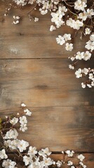 spring blossom wooden background