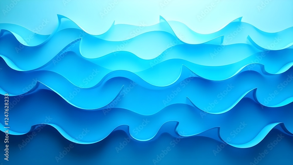 Poster abstract blue waves background with fluid and dynamic motion design