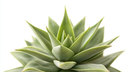 Obraz premium Succulent Symphony: A close-up of an agave succulent, its sharp, spiky leaves forming a vibrant green spiral, showcasing the intricate beauty and resilience of this desert plant. 