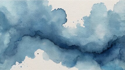 Sky blue Aquarelle paint paper textured canvas element, hand drawn watercolor illustration, painting soft blue textured on wet white paper, Light sky blue brush painted watercolor background.