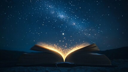 Naklejka premium magic book with magic lights
