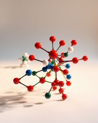 Colorful Molecular Model on White Surface