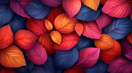  Vibrant Abstract Leaf Pattern with Gradient Colors