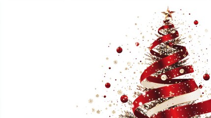 christmas tree red ribbon design