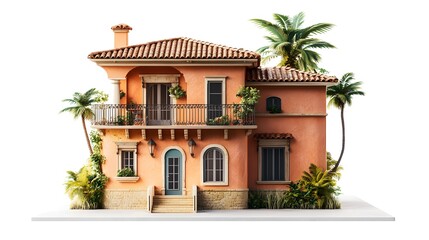 Cartoon Home Isolated In White Background