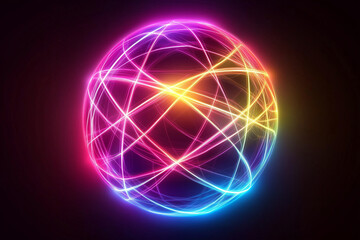 Neon ball isolated on a black background