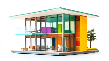 Cartoon Home Isolated In White Background