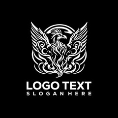 Phoenix bird stylized silhouettes icons